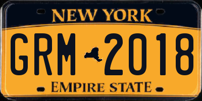 NY license plate GRM2018