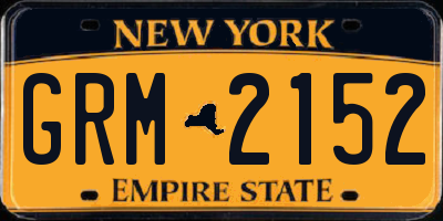 NY license plate GRM2152