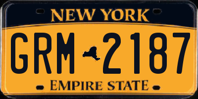 NY license plate GRM2187