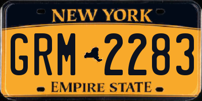 NY license plate GRM2283