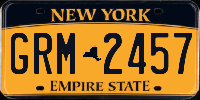 NY license plate GRM2457