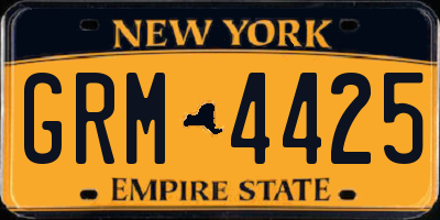 NY license plate GRM4425