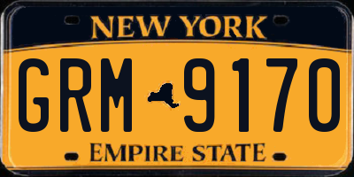 NY license plate GRM9170