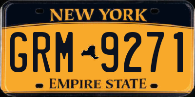 NY license plate GRM9271