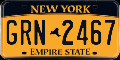 NY license plate GRN2467