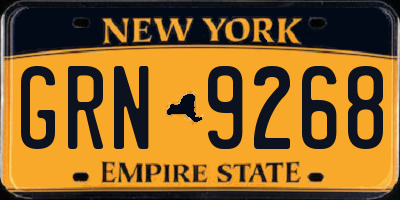 NY license plate GRN9268
