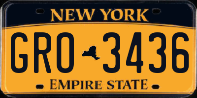 NY license plate GRO3436