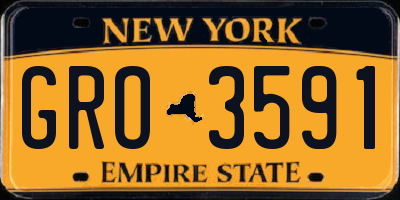 NY license plate GRO3591