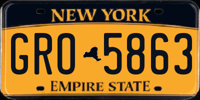NY license plate GRO5863