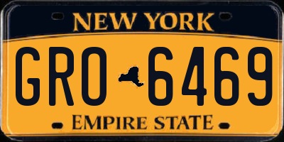 NY license plate GRO6469
