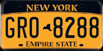 NY license plate GRO8288