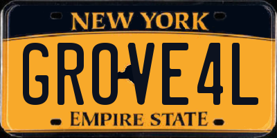 NY license plate GROVE4L