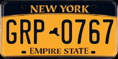 NY license plate GRP0767