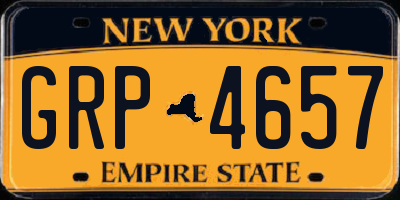 NY license plate GRP4657