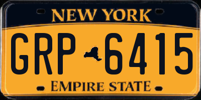 NY license plate GRP6415