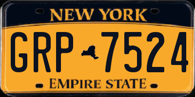 NY license plate GRP7524