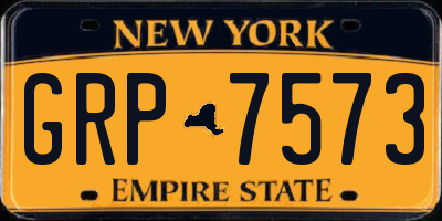 NY license plate GRP7573