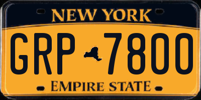 NY license plate GRP7800