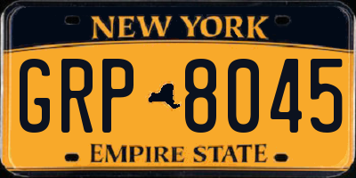NY license plate GRP8045
