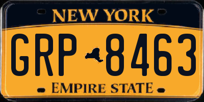 NY license plate GRP8463