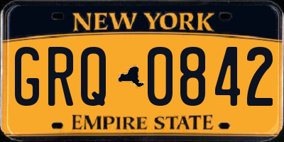 NY license plate GRQ0842