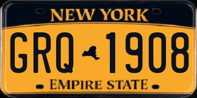 NY license plate GRQ1908
