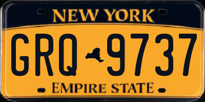 NY license plate GRQ9737