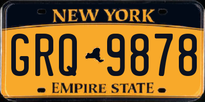 NY license plate GRQ9878