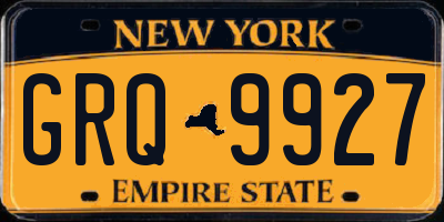 NY license plate GRQ9927