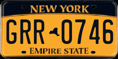 NY license plate GRR0746