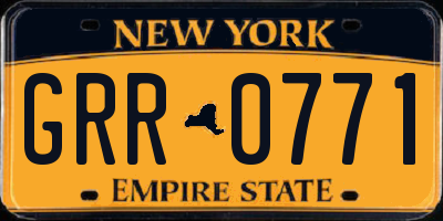 NY license plate GRR0771