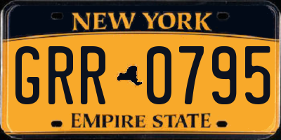 NY license plate GRR0795