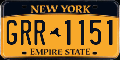 NY license plate GRR1151