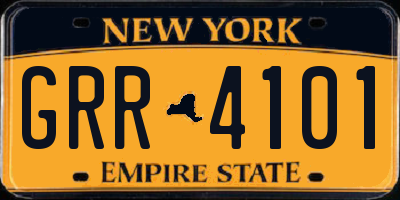 NY license plate GRR4101
