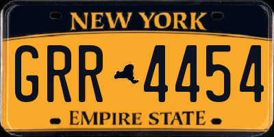 NY license plate GRR4454