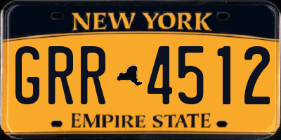 NY license plate GRR4512
