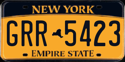 NY license plate GRR5423