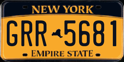 NY license plate GRR5681