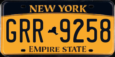 NY license plate GRR9258