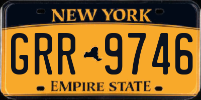 NY license plate GRR9746