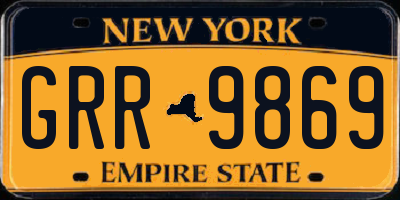 NY license plate GRR9869