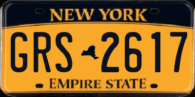 NY license plate GRS2617