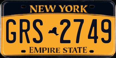 NY license plate GRS2749