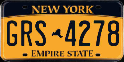 NY license plate GRS4278
