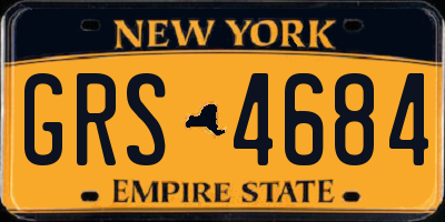 NY license plate GRS4684