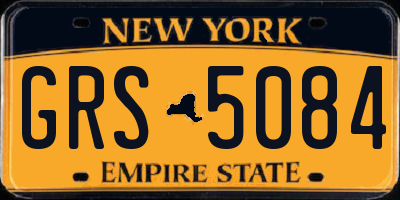 NY license plate GRS5084