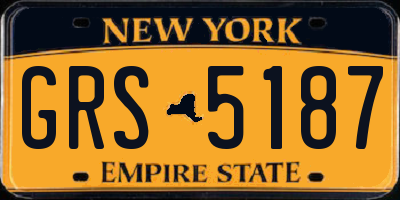 NY license plate GRS5187