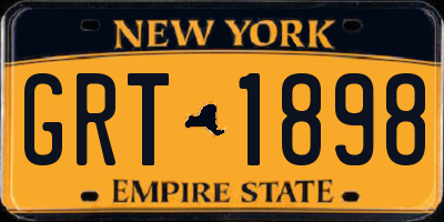 NY license plate GRT1898