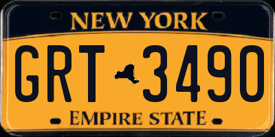 NY license plate GRT3490