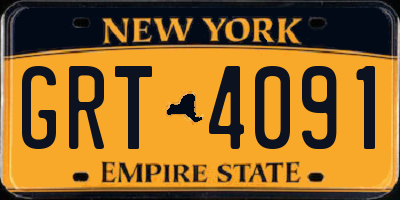 NY license plate GRT4091